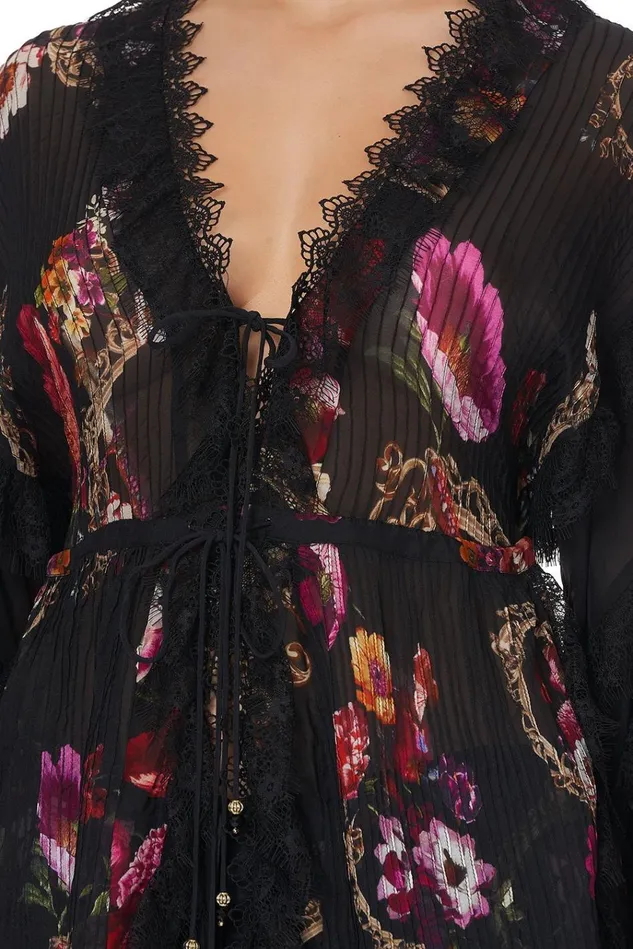 Camilla Kimonos Women Tie Front Lace Insert Layer Mirror Mirror