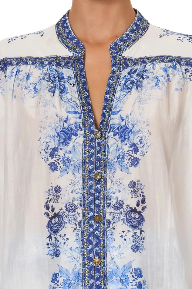 Camilla Mini Dresses Women Blouson Sleeve Shirt Dress High Tea