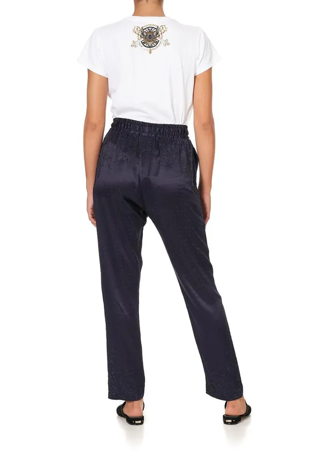 Camilla Modest Clothing Women Drop Crotch Slim Leg Pant Luxe Navy