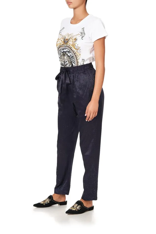 Camilla Modest Clothing Women Drop Crotch Slim Leg Pant Luxe Navy