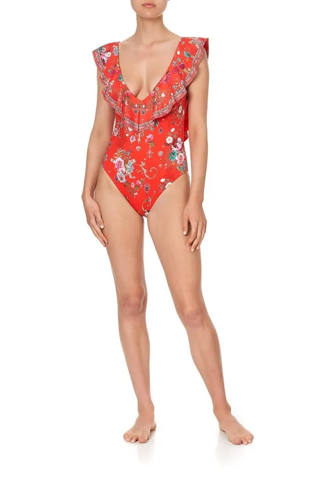 Camilla One Pieces Women Deep V Frill One Piece Cameos Can Can