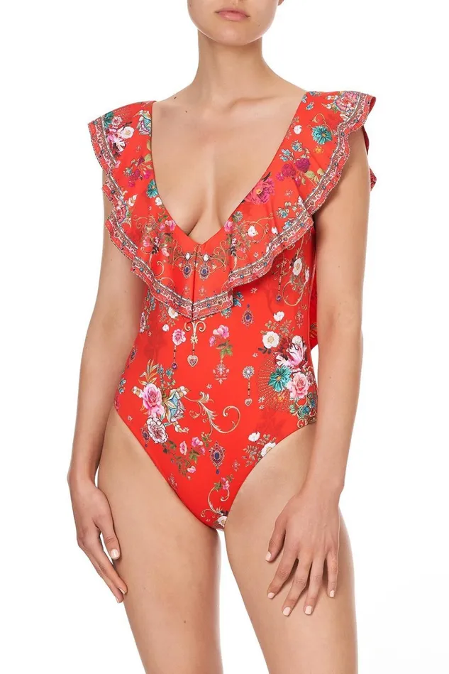 Camilla One Pieces Women Deep V Frill One Piece Cameos Can Can