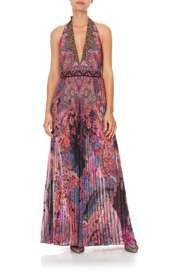 Camilla Playsuits and Jumpsuits Women Tie Neck Halter Jumpsuit Swinging Sixties