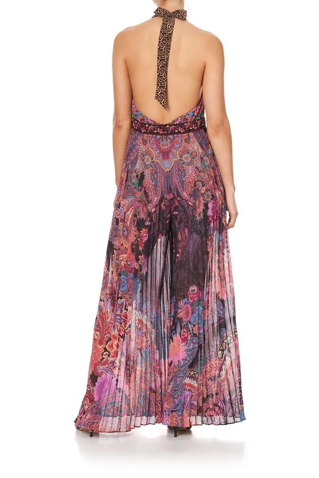 Camilla Playsuits and Jumpsuits Women Tie Neck Halter Jumpsuit Swinging Sixties