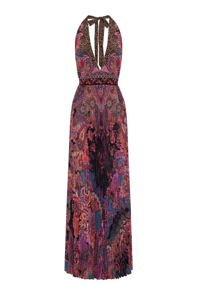 Camilla Playsuits and Jumpsuits Women Tie Neck Halter Jumpsuit Swinging Sixties
