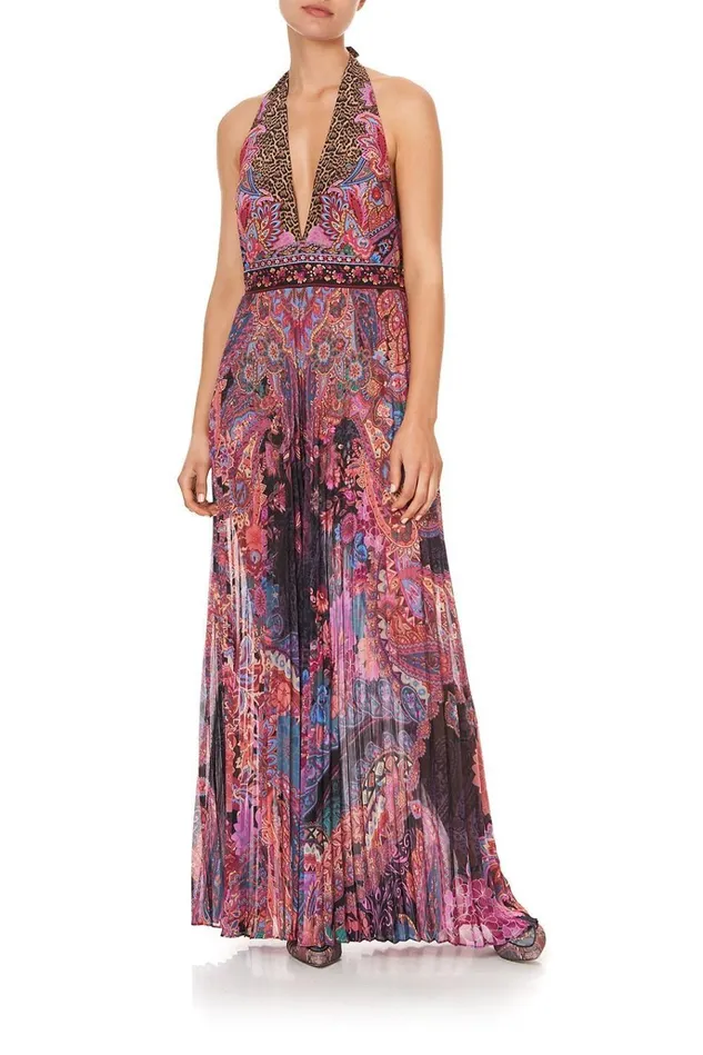 Camilla Playsuits and Jumpsuits Women Tie Neck Halter Jumpsuit Swinging Sixties