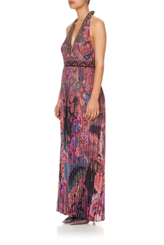 Camilla Playsuits and Jumpsuits Women Tie Neck Halter Jumpsuit Swinging Sixties