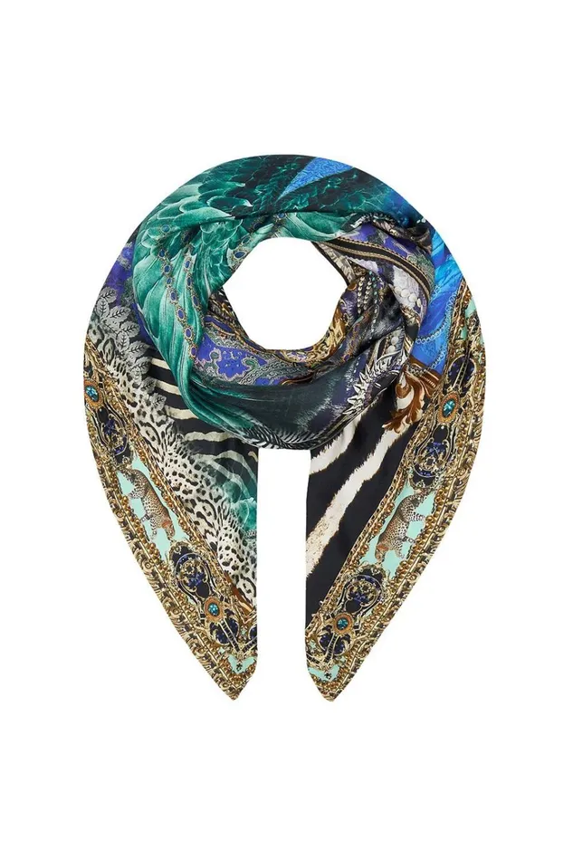 Camilla Scarves Women Large Square Scarf Animal Army
