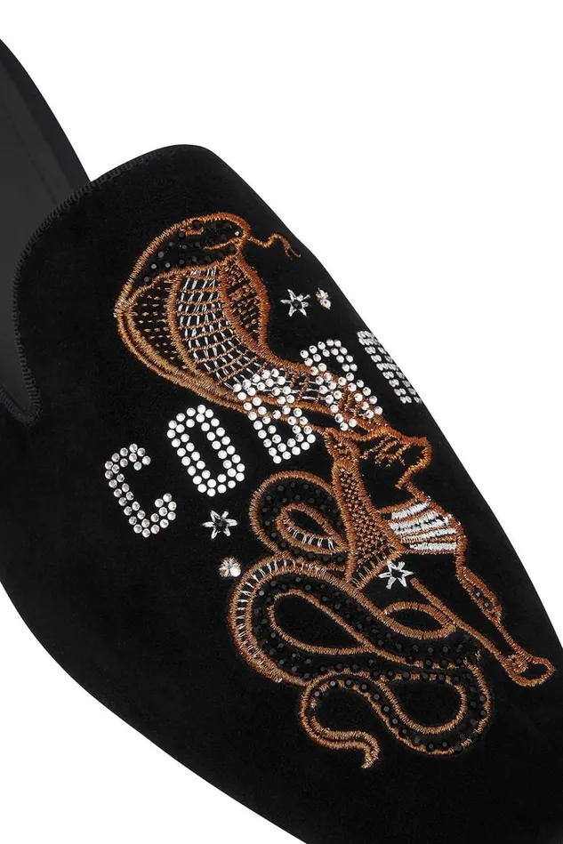 Camilla Shoes Women Square Toe Slipper Solid Black