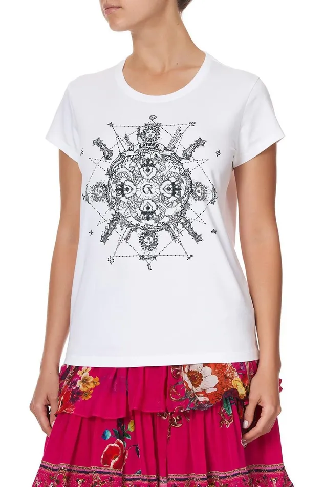 Camilla Tees Women Curved Hem Fitted Tee Cancer