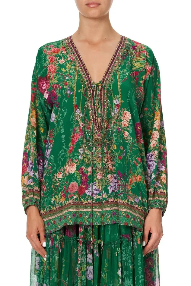 Camilla Tops Women Lace Up Blouse Diaries From A Villa