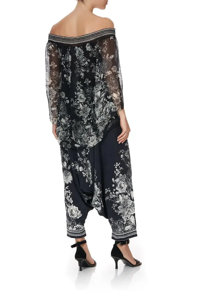 Camilla Tops Women Off Shoulder Shirred Blouse Moonshine Bloom