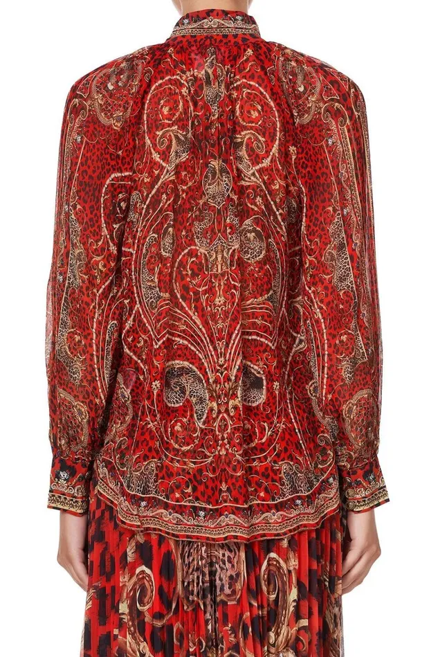 Camilla Tops Women Raglan Button Up Shirt Slave To The Rhythm