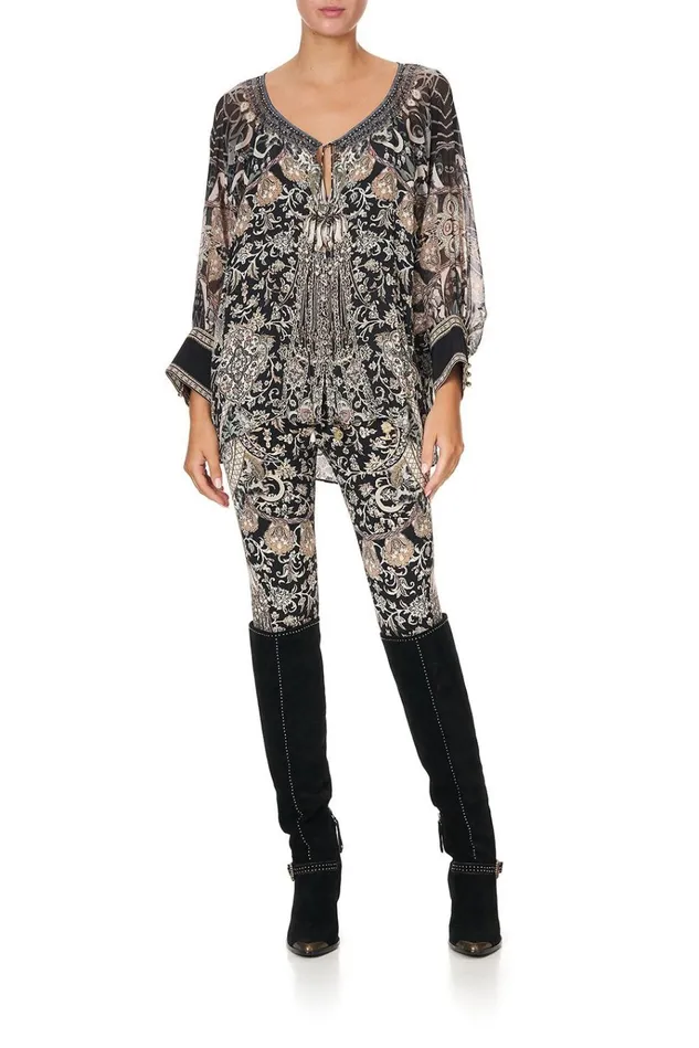 Camilla Tops Women Raglan Sleeve Button Up Top Dust Her Off