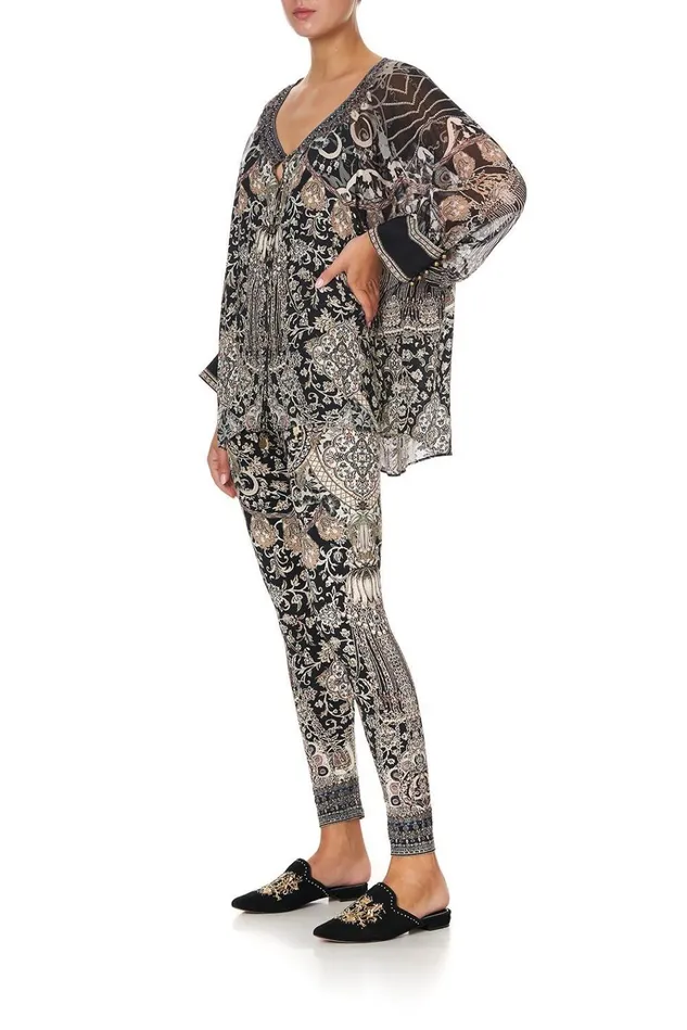 Camilla Tops Women Raglan Sleeve Button Up Top Dust Her Off