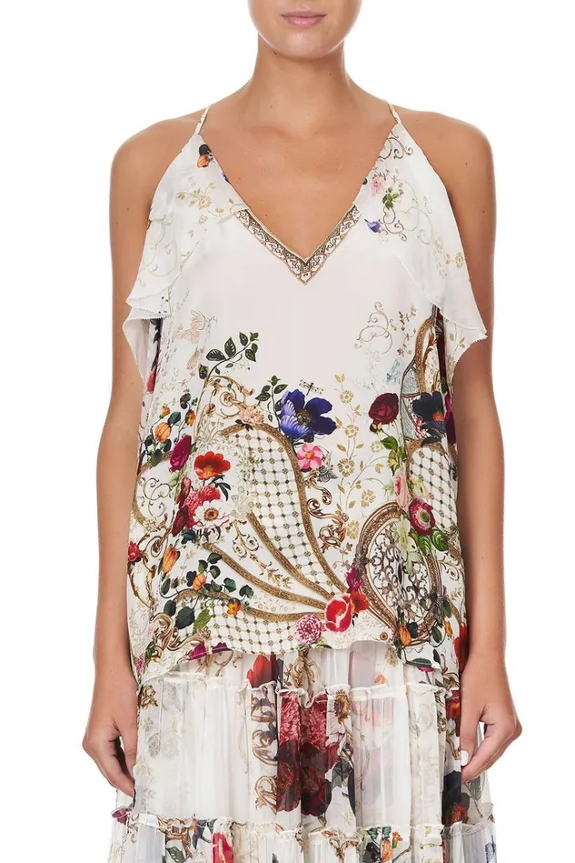 Camilla Tops Women Strap Top With Ruffle Fairy Godmother