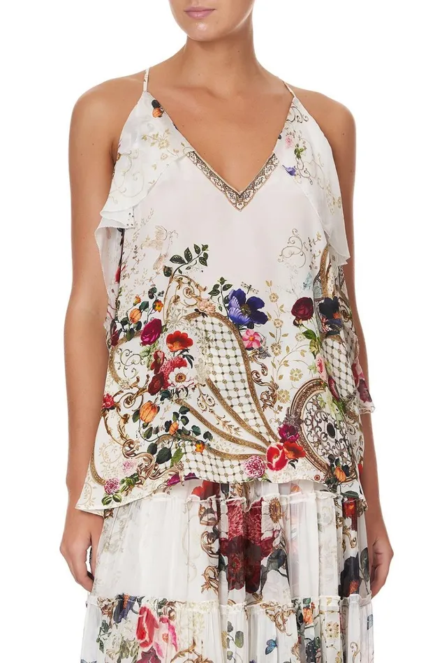 Camilla Tops Women Strap Top With Ruffle Fairy Godmother