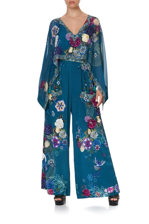 Camilla Trousers and Leggings Women Wide Leg Trouser With Front Pockets Lunar Gazing