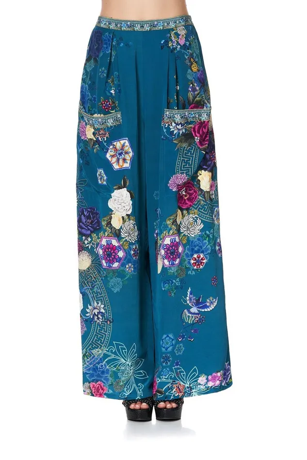 Camilla Trousers and Leggings Women Wide Leg Trouser With Front Pockets Lunar Gazing