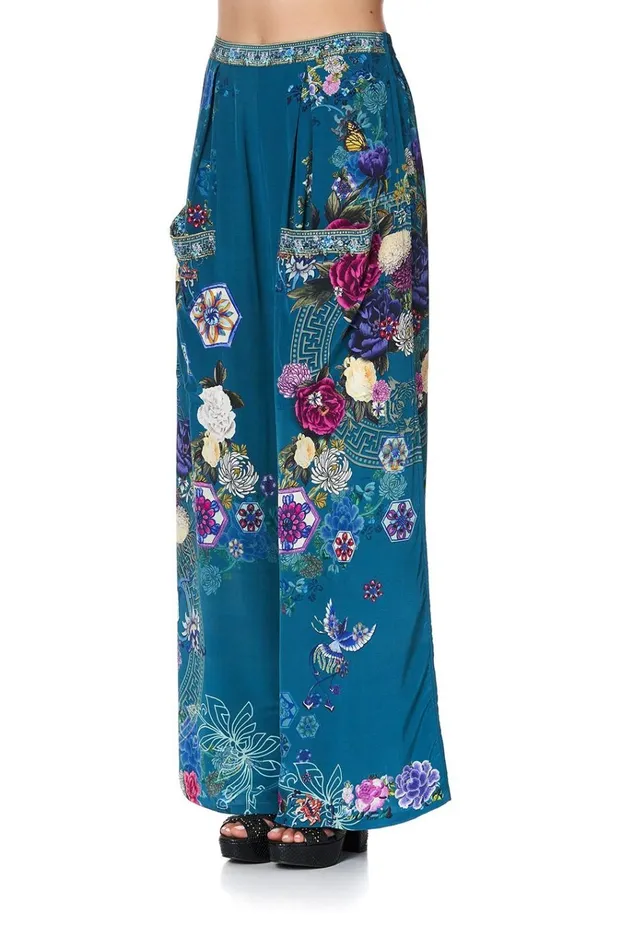 Camilla Trousers and Leggings Women Wide Leg Trouser With Front Pockets Lunar Gazing