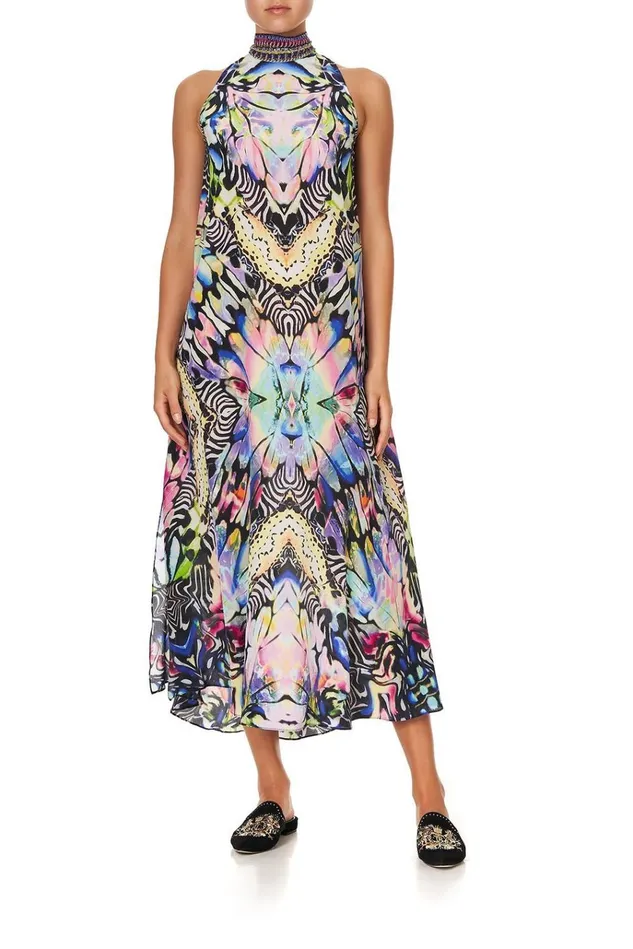 Camilla Wedding Guest Dresses Women High Neck Dress With Back Neck Tie Trance Temptation Camilla Wedding Guest Dresses Women High Neck Dress With Back Neck Tie Trance Temptation