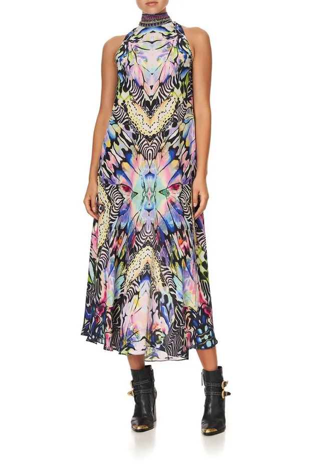 Camilla Wedding Guest Dresses Women High Neck Dress With Back Neck Tie Trance Temptation
