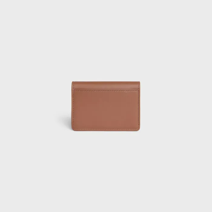 Card Holder With Flap Triomphe In Shiny Calfskin Bronze Women CELINE CARD HOLDERS Card Holder With Flap Triomphe In Shiny Calfskin Bronze Women CELINE CARD HOLDERS