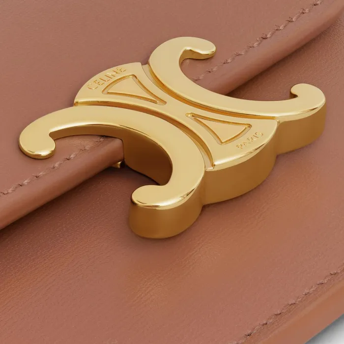 Card Holder With Flap Triomphe In Shiny Calfskin Bronze Women CELINE CARD HOLDERS Card Holder With Flap Triomphe In Shiny Calfskin Bronze Women CELINE CARD HOLDERS