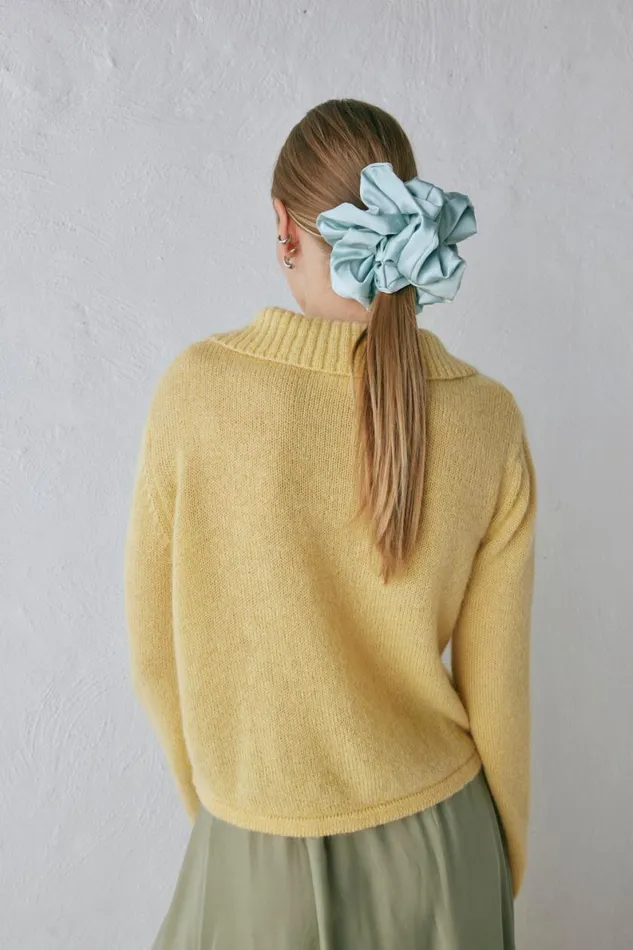 Cardigans Women VRG GRL Avery Knit Cardigan Lemon Cardigans Women VRG GRL Avery Knit Cardigan Lemon