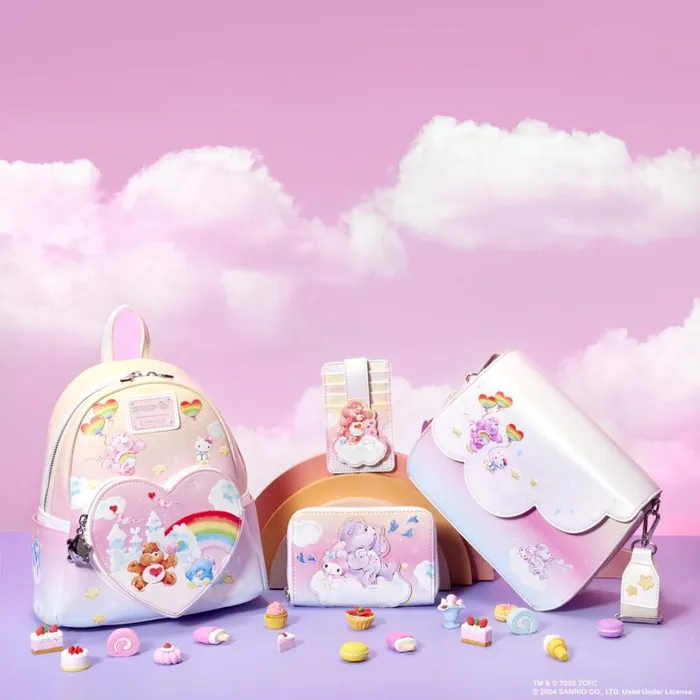 Care Bears X Sanrio Exclusive Hello Kitty and Friends CareALot Crossbody Bag Unisex Loungefly Crossbody Bags Care Bears X Sanrio Exclusive Hello Kitty and Friends CareALot Crossbody Bag Unisex Loungefly Crossbody Bags