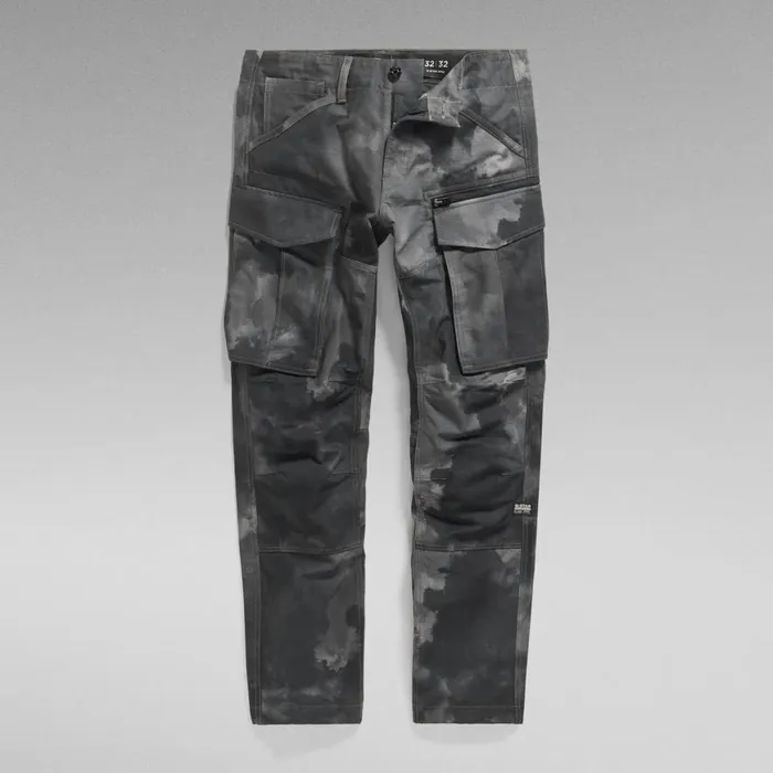 Cargos and Chinos Men GStar RAW Rovic Zip 3D Regular Tapered Pants Dk Black Blurry Camo