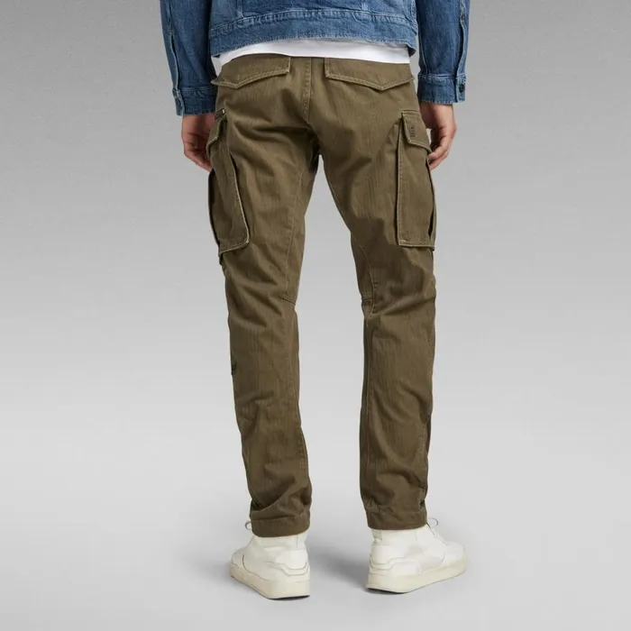 Cargos and Chinos Men GStar RAW Rovic Zip 3D Regular Tapered Pants Shadow Olive