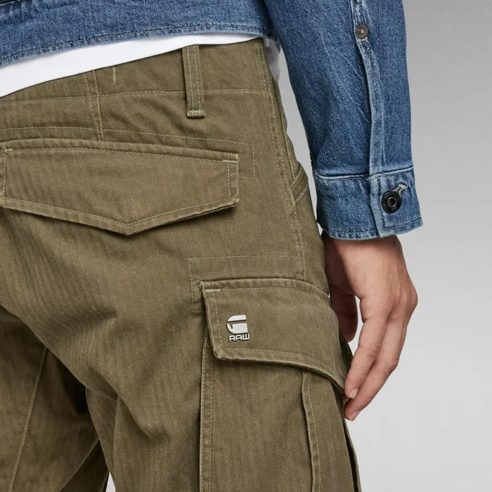 Cargos and Chinos Men GStar RAW Rovic Zip 3D Regular Tapered Pants Shadow Olive