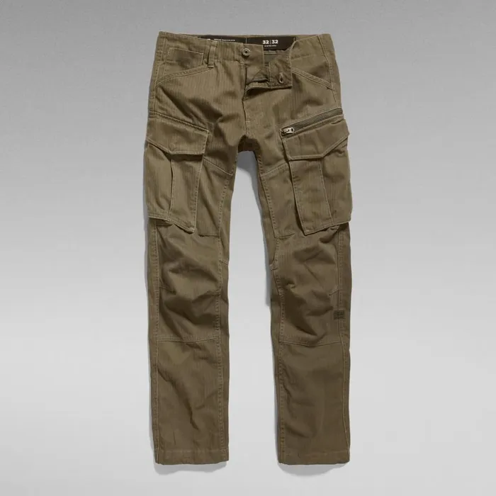 Cargos and Chinos Men GStar RAW Rovic Zip 3D Regular Tapered Pants Shadow Olive