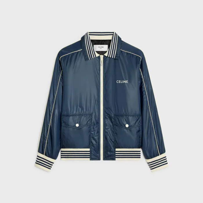 Celine Blouson Jacket In Lightweight Nylon Navy Men CELINE COATS and BLOUSONS