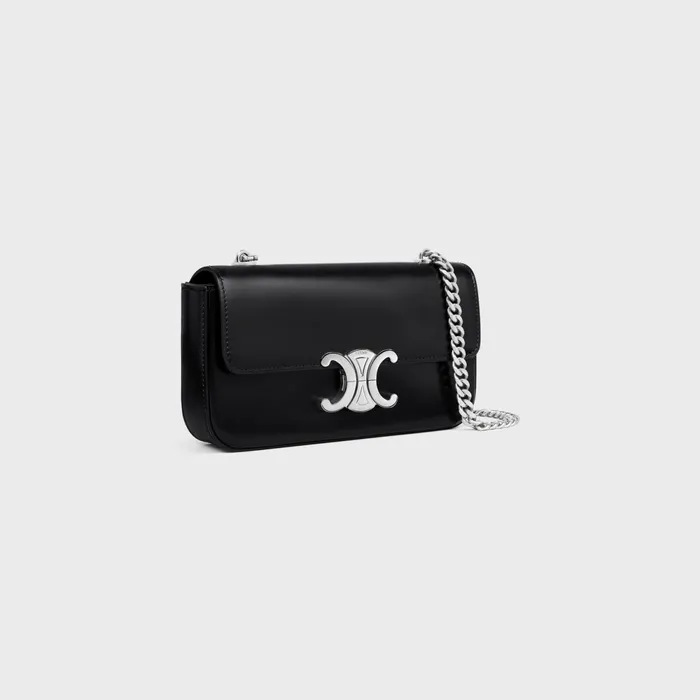 Chain Shoulder Bag Claude In Shiny Calfskin Black Women CELINE CLAUDE Chain Shoulder Bag Claude In Shiny Calfskin Black Women CELINE CLAUDE
