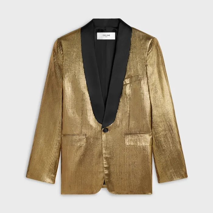 Classic Jacket In Milleraie Lurex Noiror Men CELINE JACKETS and TROUSERS