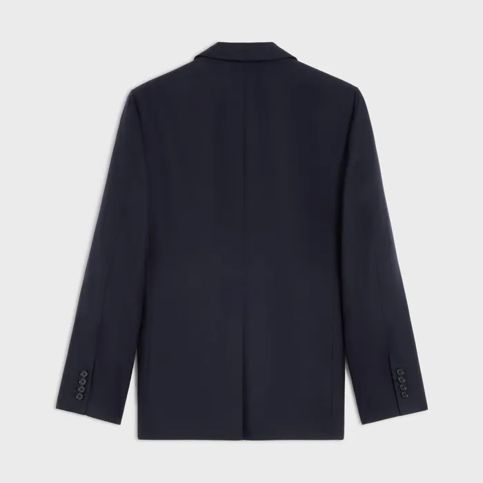 Classic Jacket In Wool Gabardine Navy Men CELINE JACKETS and TROUSERS