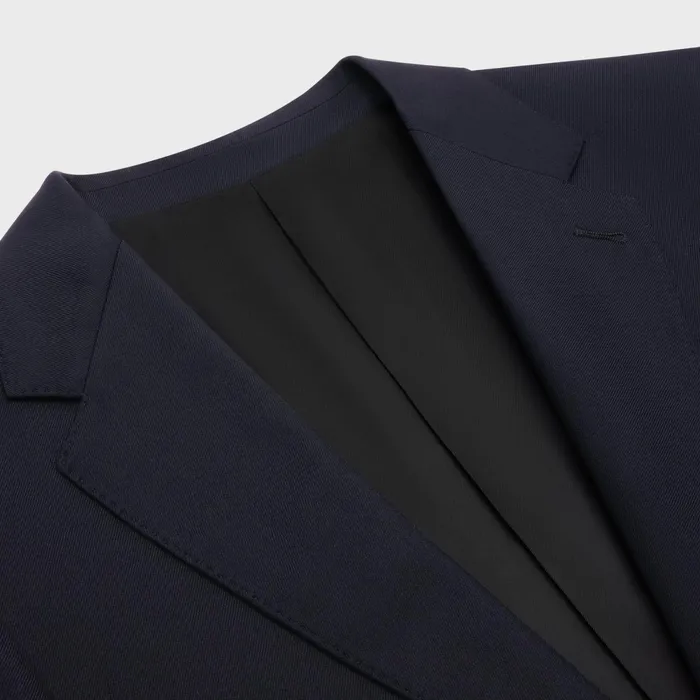 Classic Jacket In Wool Gabardine Navy Men CELINE JACKETS and TROUSERS