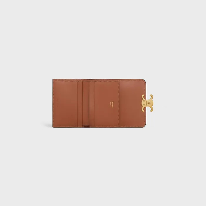 Compact Wallet With Coin Triomphe In Triomphe Canvas Tan Women CELINE TRIOMPHE CANVAS Compact Wallet With Coin Triomphe In Triomphe Canvas Tan Women CELINE TRIOMPHE CANVAS