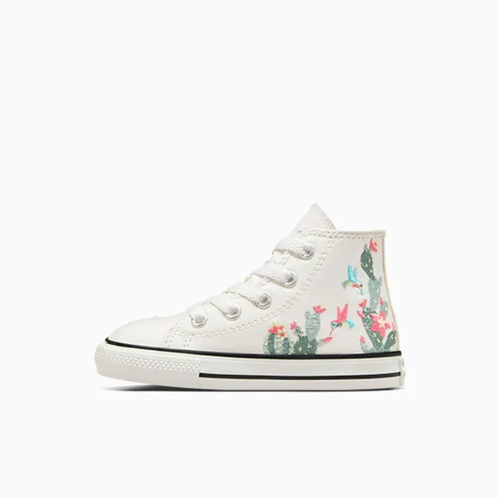 Converse EasyOn EasyOff Chuck Taylor All Star Easy On Embroidered Cacti Vintage Whitewhite 8211 Kids