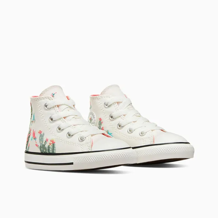 Converse EasyOn EasyOff Chuck Taylor All Star Easy On Embroidered Cacti Vintage Whitewhite 8211 Kids