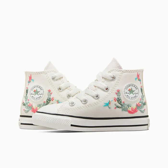 Converse EasyOn EasyOff Chuck Taylor All Star Easy On Embroidered Cacti Vintage Whitewhite 8211 Kids