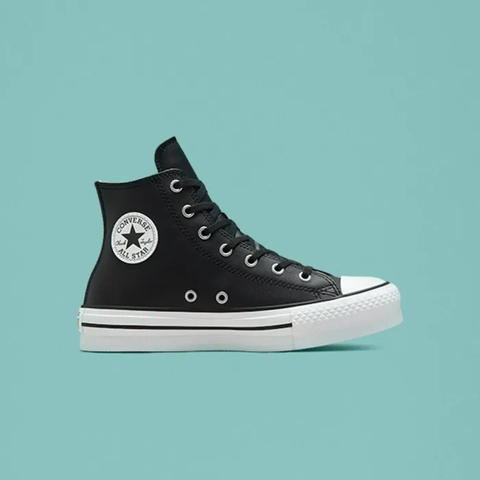 Converse High Top Chuck Taylor All Star Lift Platform Leather Blacknatural Ivorywhite 8211 Kids Converse High Top Chuck Taylor All Star Lift Platform Leather Blacknatural Ivorywhite 8211 Kids