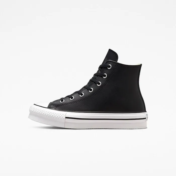 Converse High Top Chuck Taylor All Star Lift Platform Leather Blacknatural Ivorywhite 8211 Kids