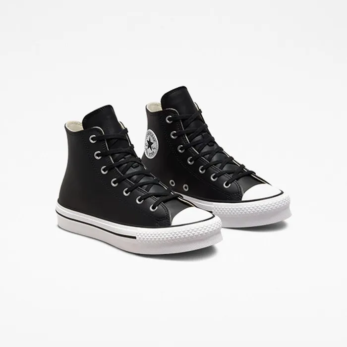 Converse High Top Chuck Taylor All Star Lift Platform Leather Blacknatural Ivorywhite 8211 Kids