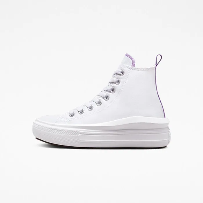 Converse High Top Chuck Taylor All Star Move Platform Whitepixel Purplewhite 8211 Kids