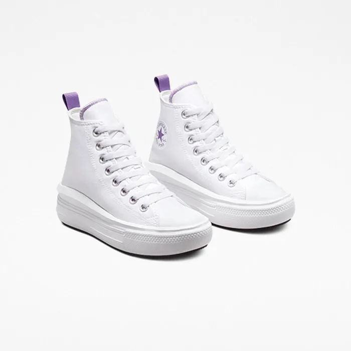 Converse High Top Chuck Taylor All Star Move Platform Whitepixel Purplewhite 8211 Kids