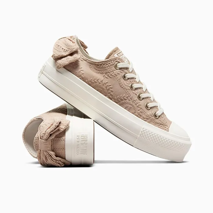 Converse Lift Platforms Chuck Taylor All Star Lift Bow Nutty Granolaegretlight Gold 8211 Women