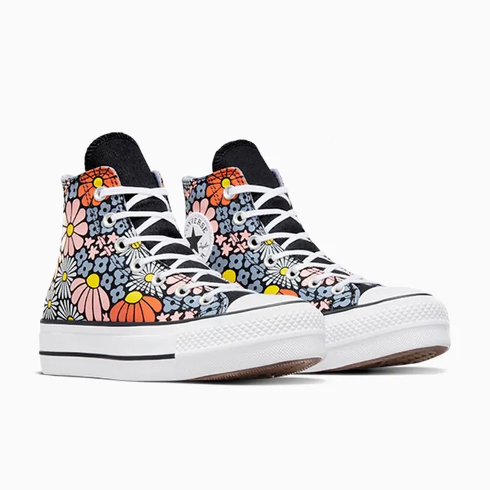 Converse Lift Platforms Chuck Taylor All Star Lift Platform Floral Blackwhitepale Magma 8211 Women